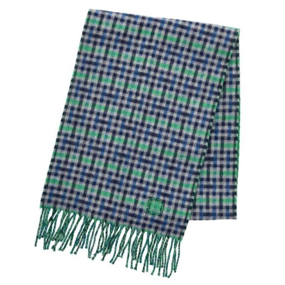 Hermes H Ecoce Recto Verso Plaid Cashmere Fringe Scarf